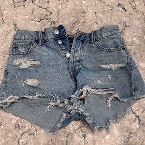 Aeropostale Distressed Denim Blue Shorts